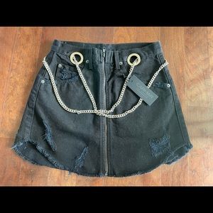 Carmar denim black chained Jean skirt